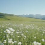 A soft focus image of wildflowers in a meadow.