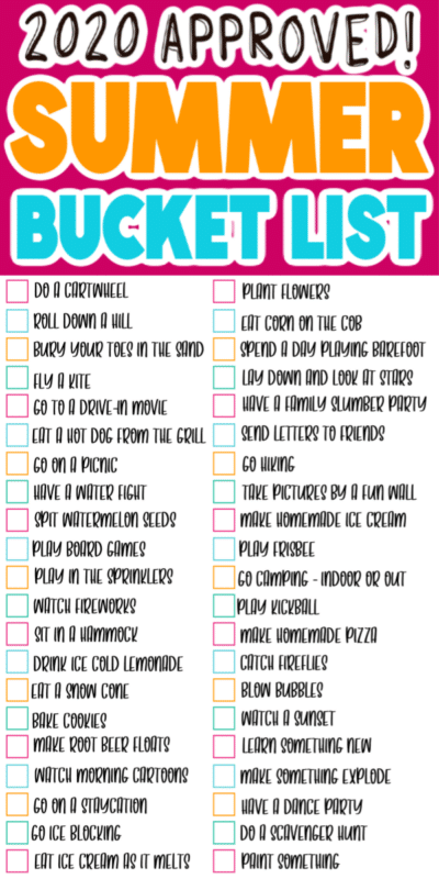 List of 2020 summer bucket list ideas