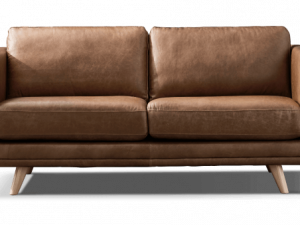 brown leather sofa, modern living room furniture, comfortable seating, stylish home decor, Couch PNG