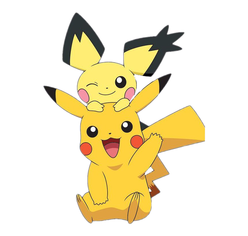 Pikachu and Pichu Playing Together, Electric Type Pokémon, Cute Pokémon Characters, Pokémon Companions, Pikachu PNG