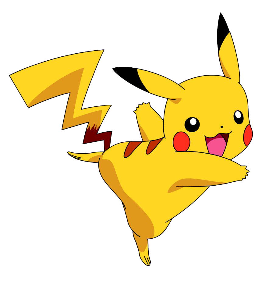 Pikachu character illustration, electric type Pokémon, animated yellow creature, popular franchise mascot, Pikachu PNG