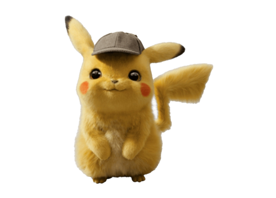 Pikachu plush toy wearing cap, cute collectible figure, Pokémon merchandise, adorable character plush, Pikachu PNG