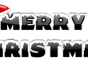 Merry Christmas Word Art PNG Photo