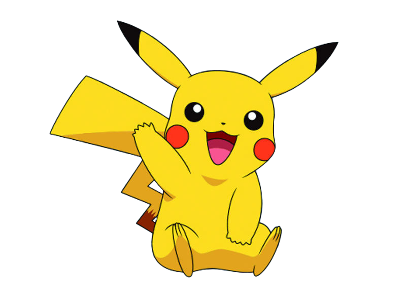 Pikachu character illustration, electric type Pokémon, popular anime figure, cute cartoon creature, Pikachu PNG