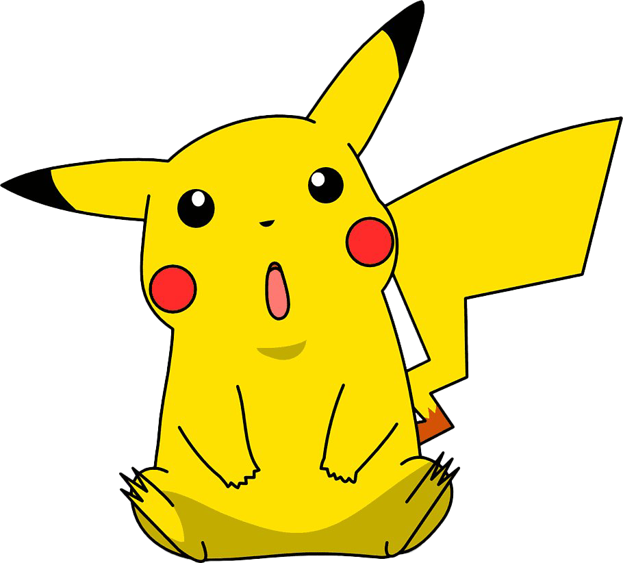 Pikachu character illustration, electric mouse Pokemon, animated yellow creature, popular video game mascot, Pikachu PNG