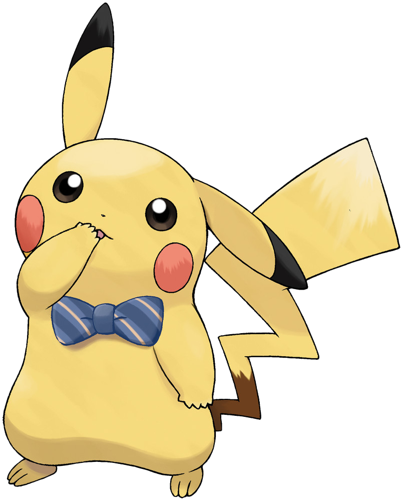 Pikachu with Bow Tie, Electric Mouse Character, Cute Anime Creature, Pokémon Icon, Pikachu PNG