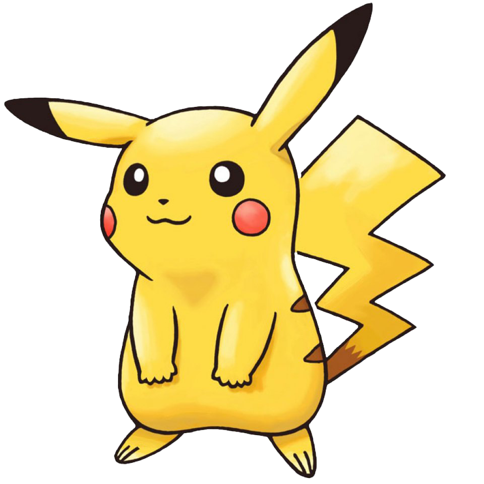 Pikachu character, electric-type Pokémon, iconic anime figure, yellow Pokémon, Pikachu PNG