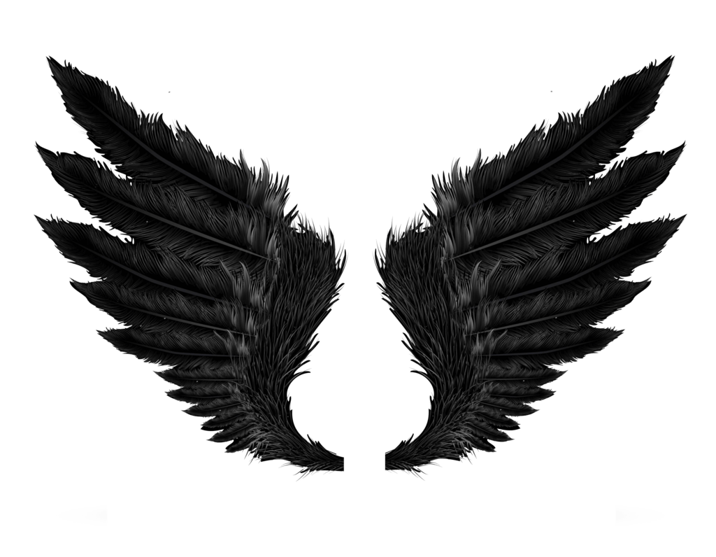 Black Angel wings PNG Transparent Image