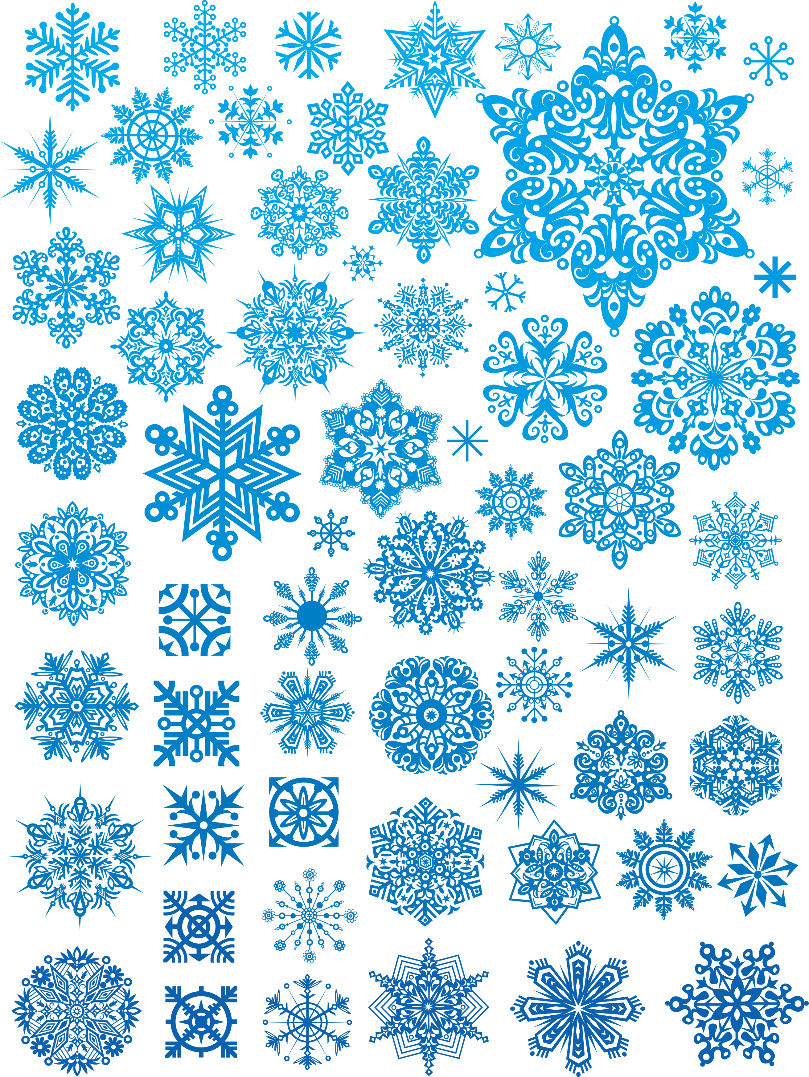 Blue Snowflakes PNG Download Image