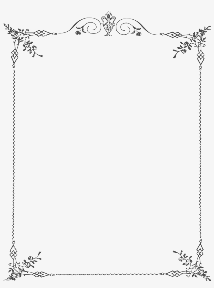 White Border Frame Png Clipart Page Border Black And White 850x1100 Png Download Pngkit