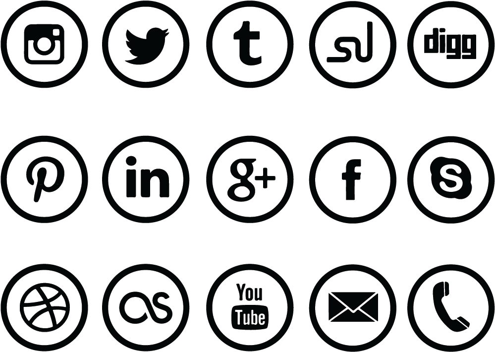 Transparent Social Media Icon Png White Round Social Media Icon Png ...