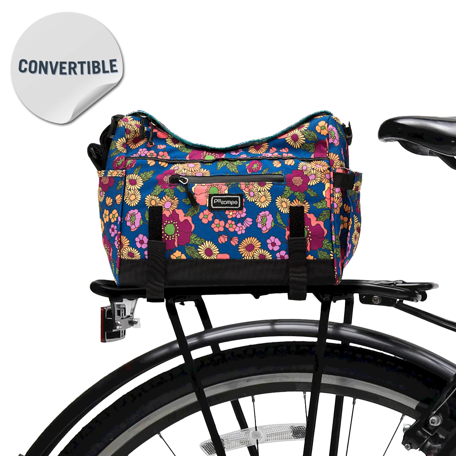 Katy Trunk Bag on bike | color:meadow;