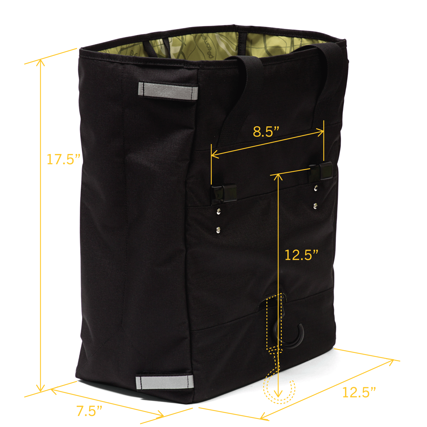 Orchard Grocery Pannier - Po Campo color:black ripstop;