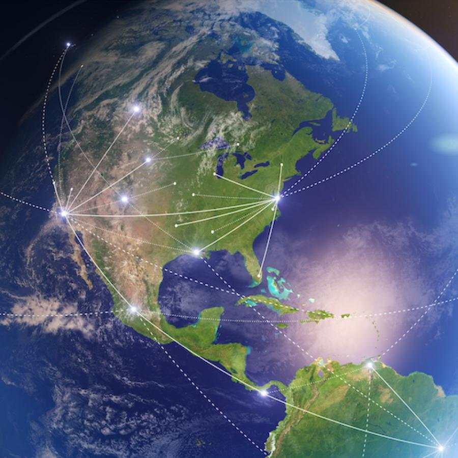 globe showing interconnectedness