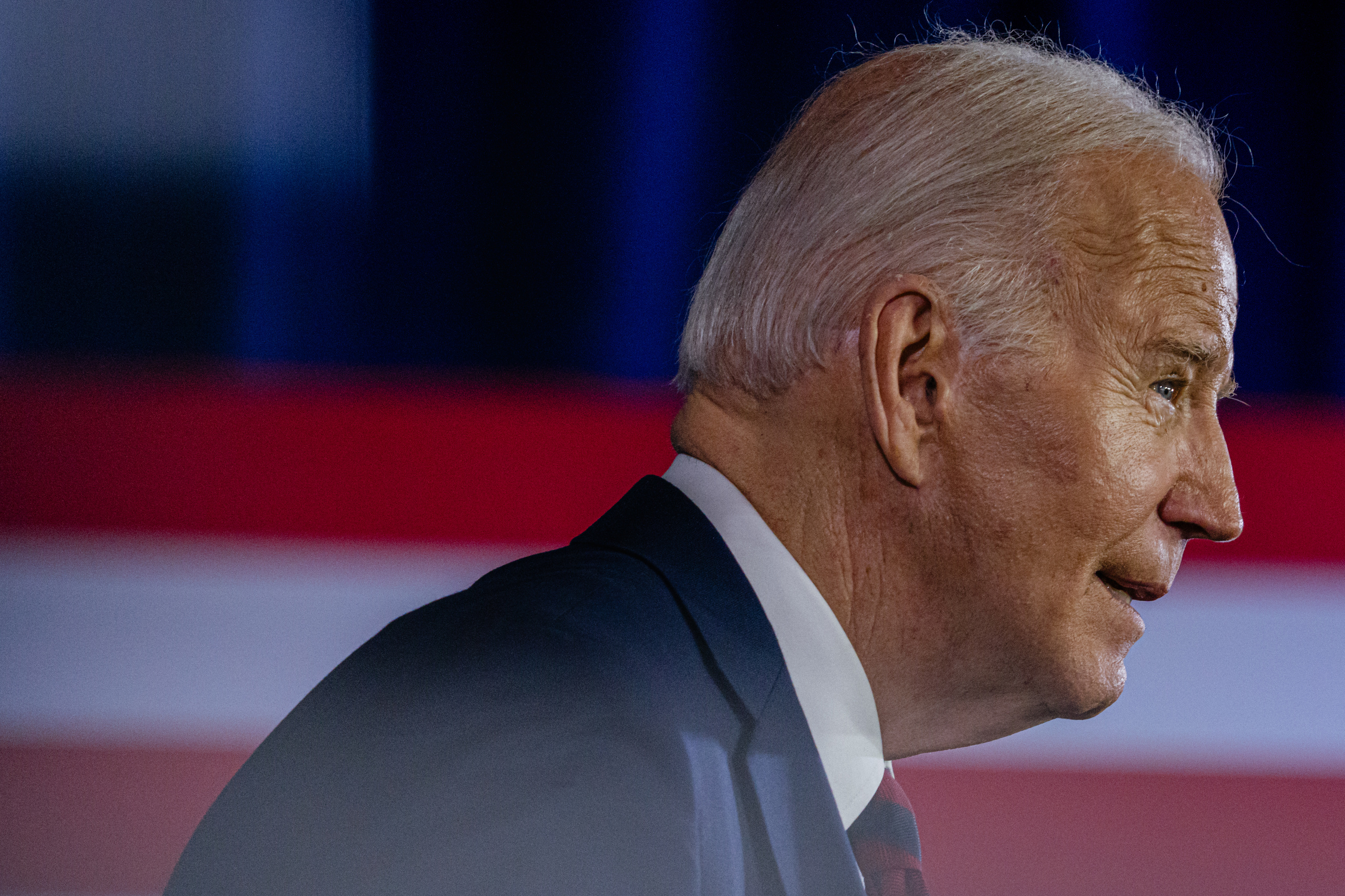 President Joe Biden speaks during an event.
