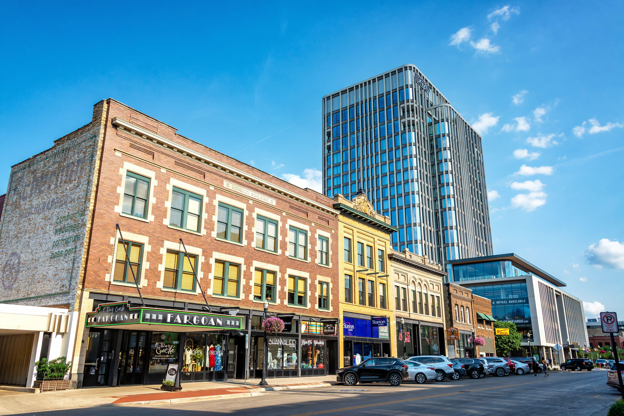 Downtown Fargo, North Dakota, including the RDO Building, is seen.