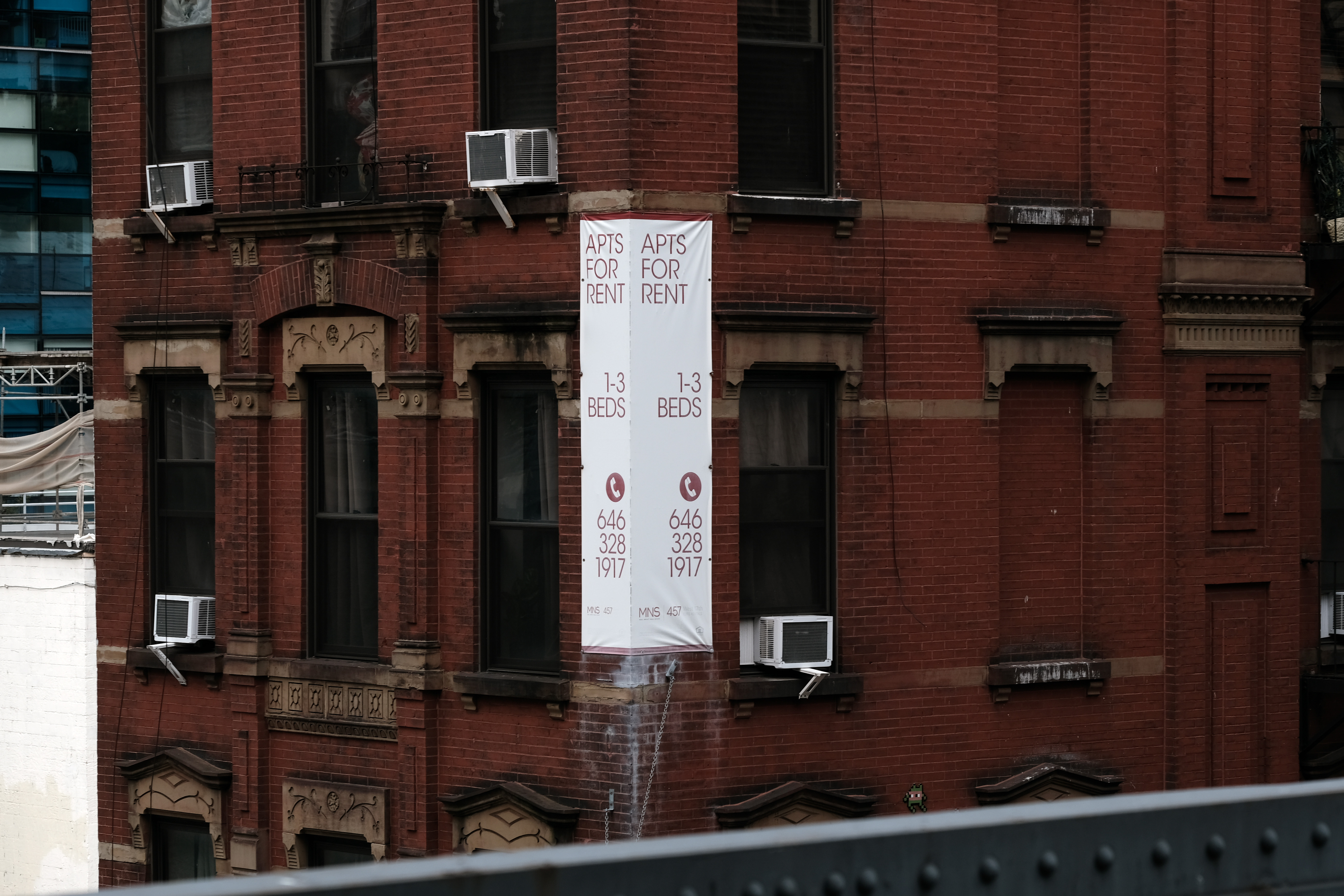 Residential apartment buildings are seen in New York City.