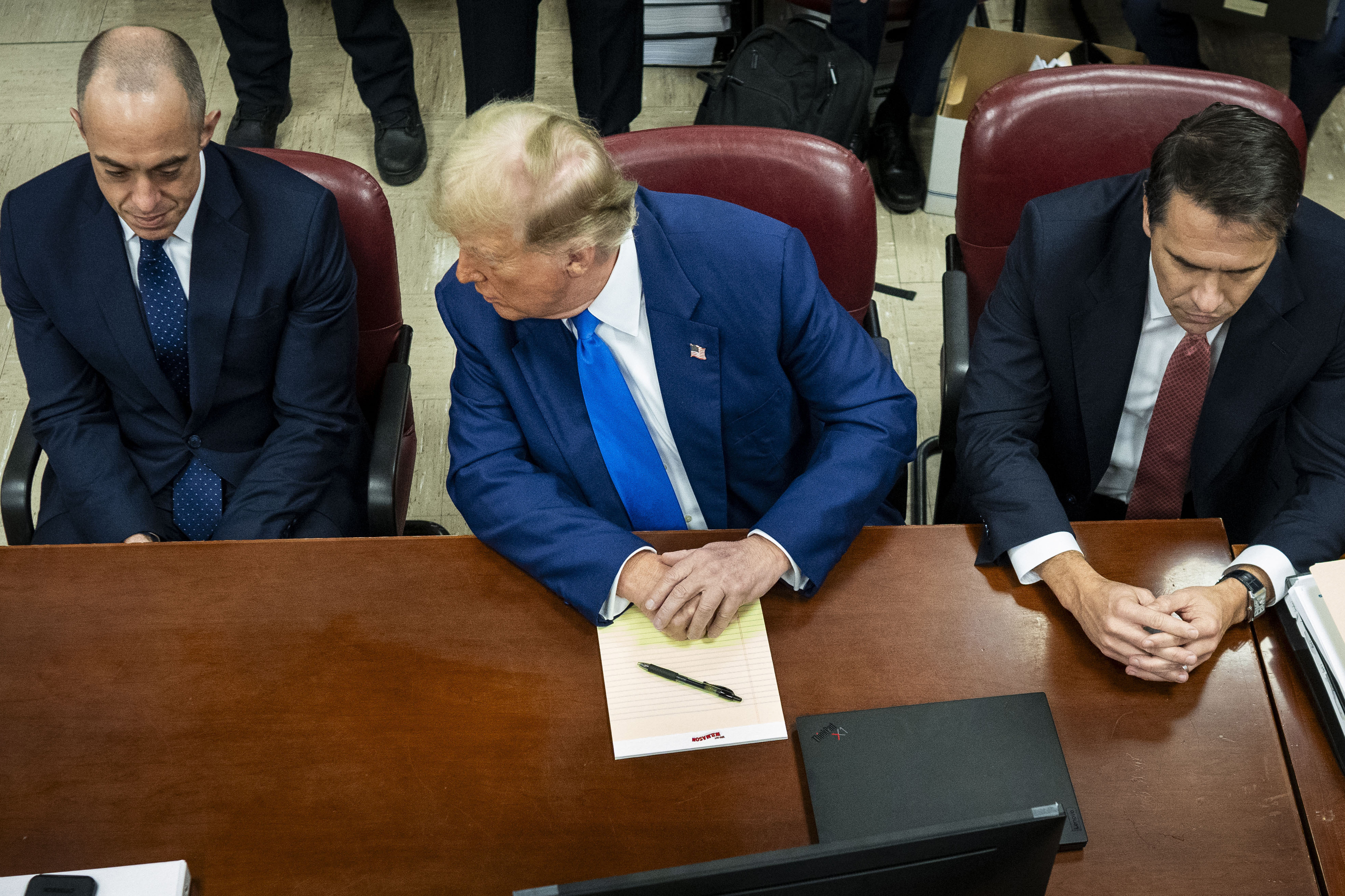 Donald Trump appears at Manhattan criminal court. 