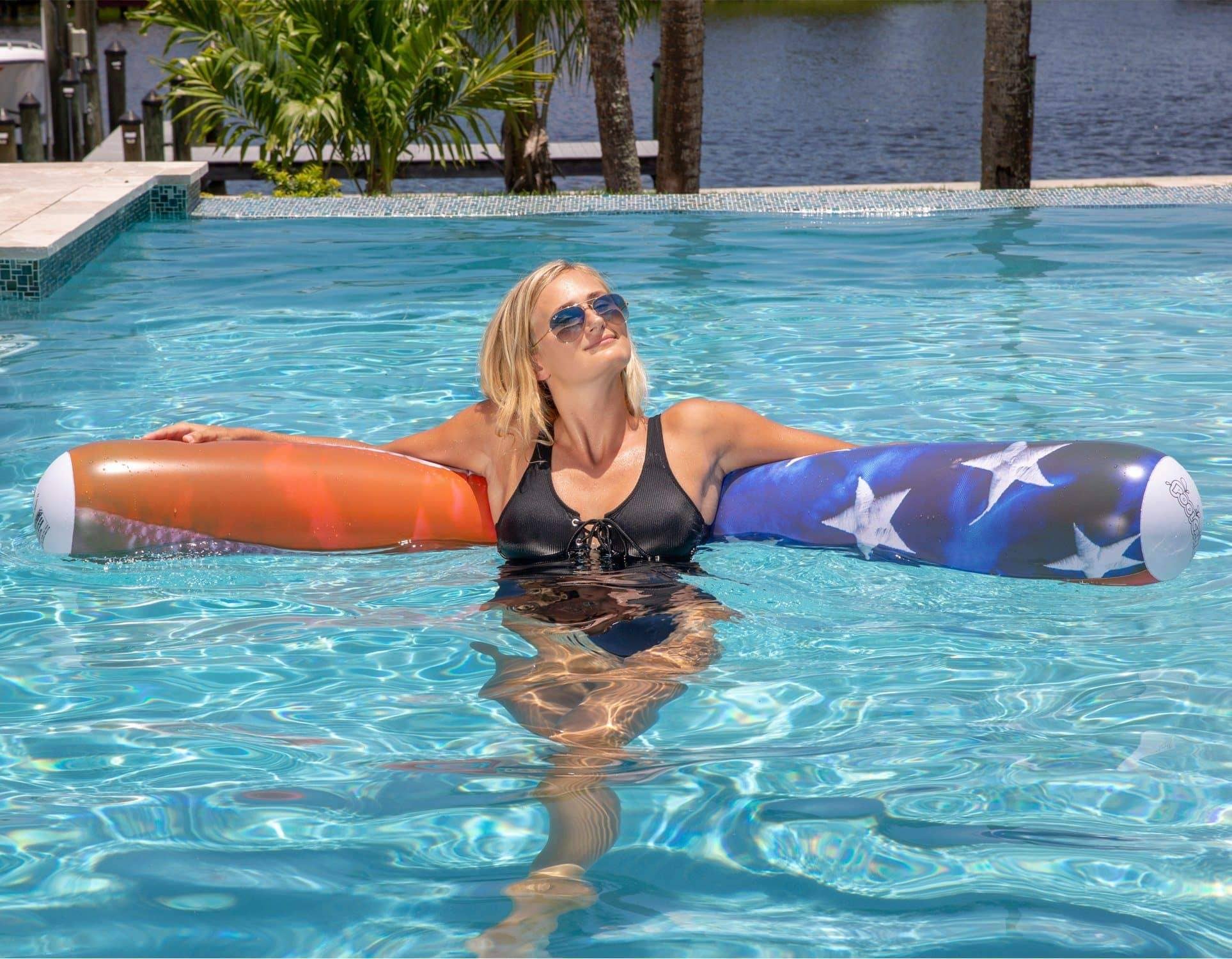 Inflatable Stars & Stripes Pool Noodle Float Giant Size