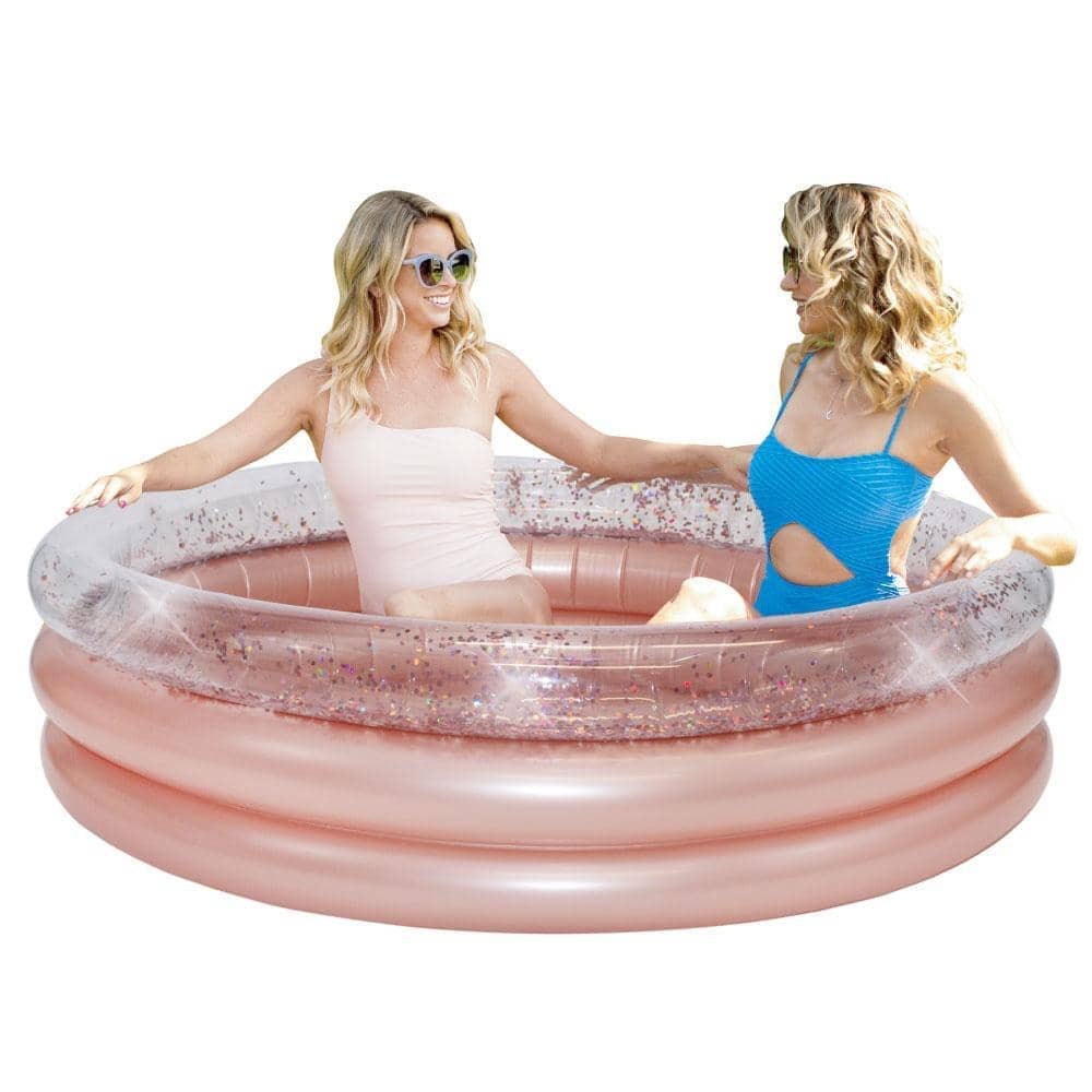 Inflatable Sunning Pool Rose Gold Glitter PoolCandy