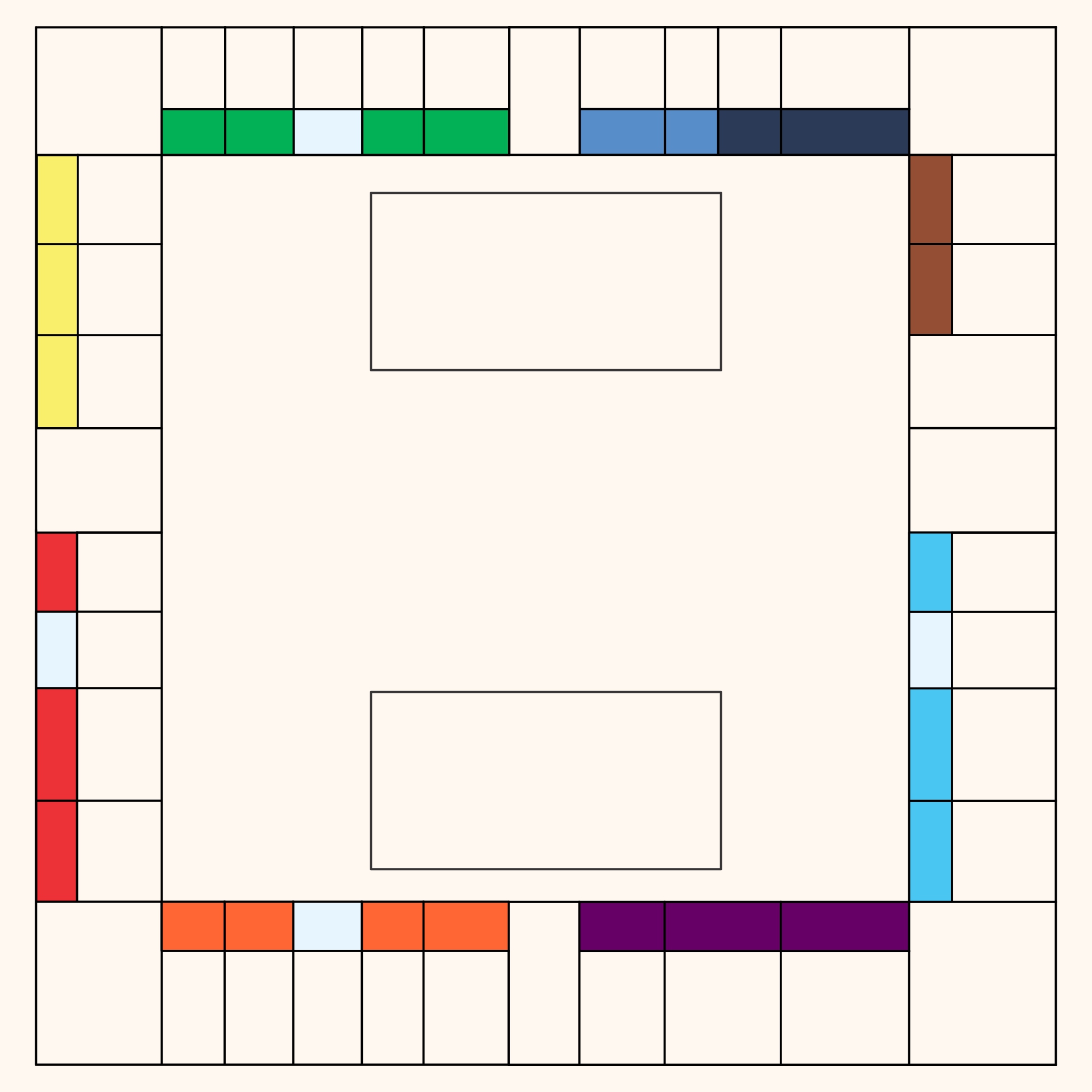 Printable Blank Monopoly Board Game Template