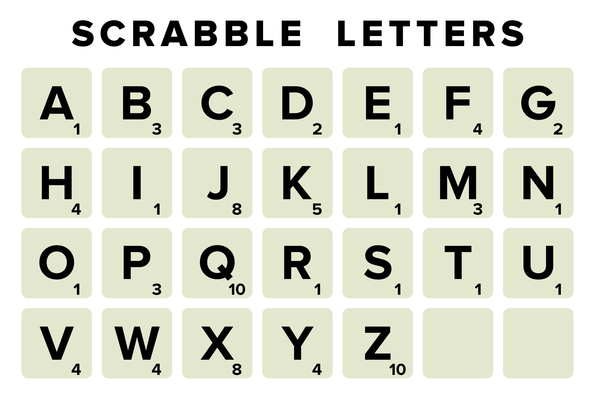 Printable Scrabble Letters