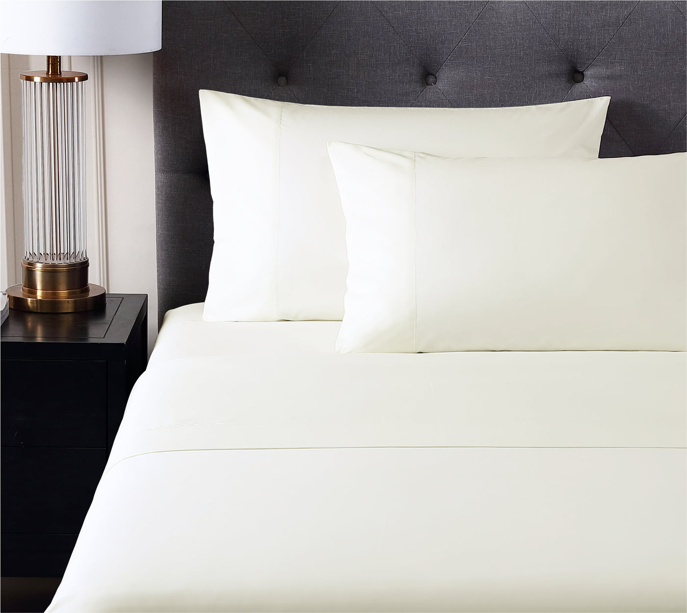 Pure Parima Egyptian Cotton Sheets Ultra Percale Sheet Set | Hotel Collection | 100% Giza Egyptian Cotton#color_bone