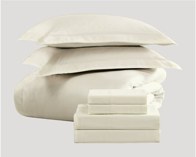 Pure Parima Egyptian Cotton Sheets Ultra Percale Sheet Set | Hotel Collection | 100% Giza Egyptian Cotton#color_bone