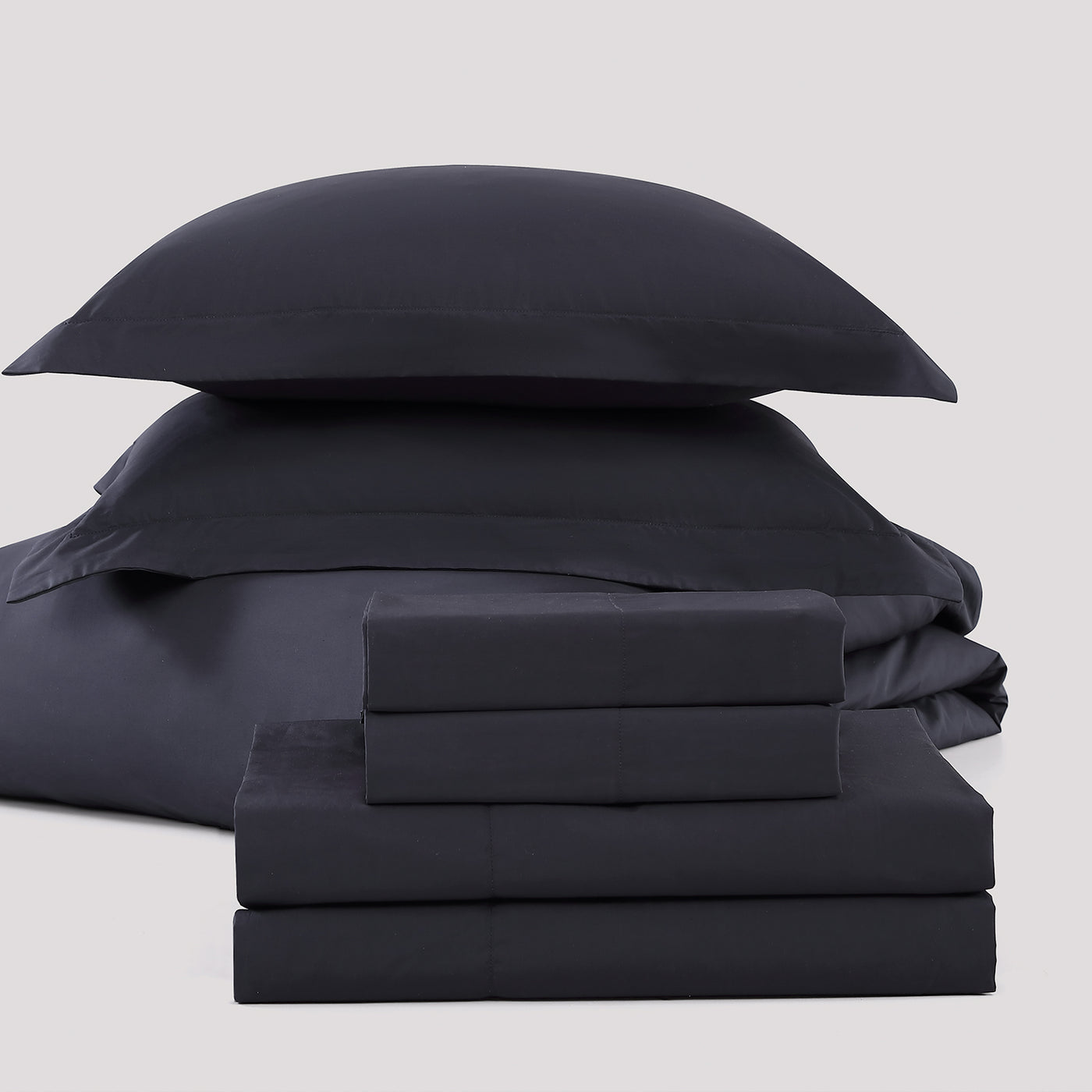 Pure Parima Egyptian Cotton Sheets Ultra Percale Sheet Set | Hotel Collection | 100% Giza Egyptian Cotton#color_carbon