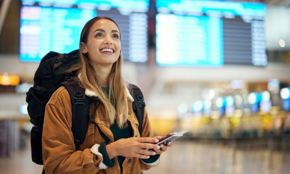 young woman at airport