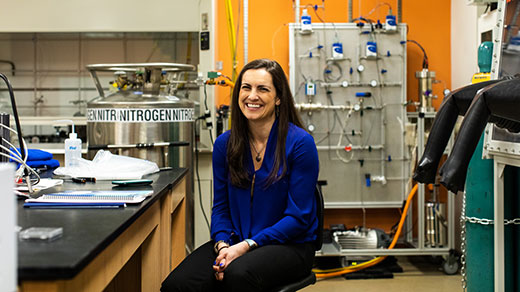 PHOTO: Sarah Hörst in her lab at JHU