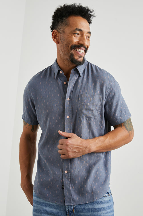 CARSON SHIRT - LOUIS LEAF SLATE