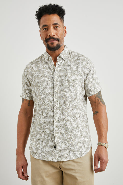 CARSON SHIRT - PALM AMERICANO WHITE - FRONT