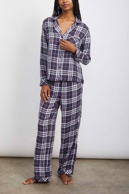 CLARA_INDIGO PEONY WHITE PAJAMAS- FRONT FULL BODY