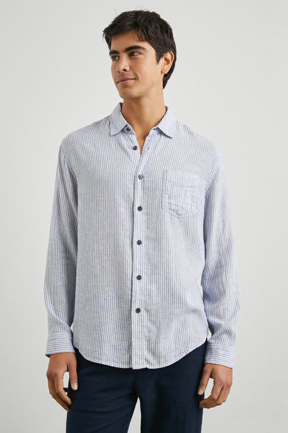 CONNOR SHIRT - DENIM WHITE RAILROAD - FRONT BODY