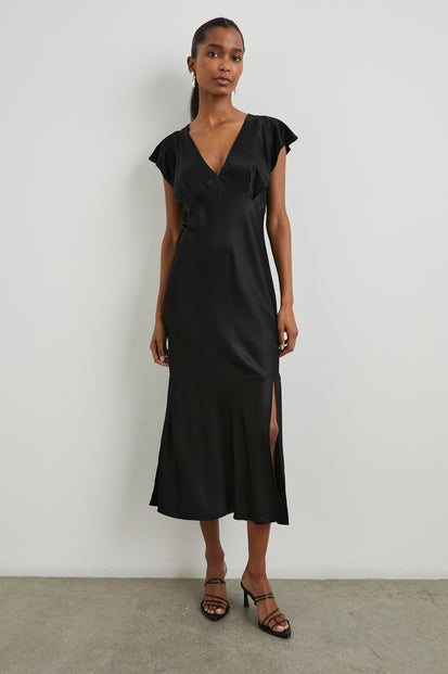 DINA DRESS BLACK - FRONT BODY