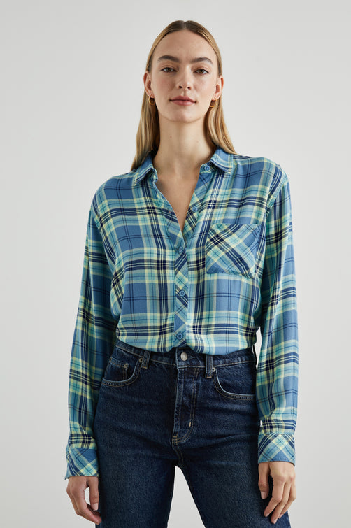 HUNTER SHIRT BLUEBELL CITRON - FRONT TUCKED IN