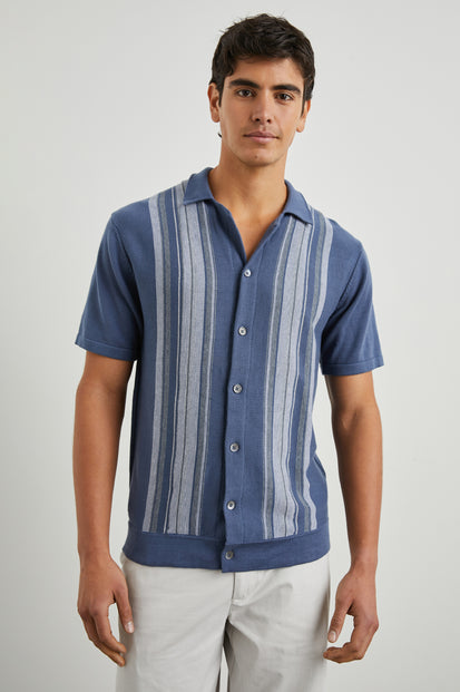 SILAS SHIRT - MARRAKESH BLUE MULTI - FRONT BODT