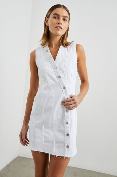 STRAND DRESS - SALT WHITE - FRONT 