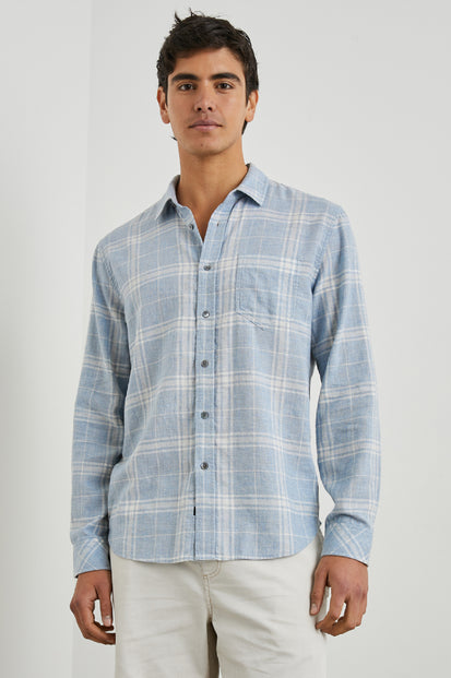 WYATT SHIRT - COBALT ALUMINUM MELANGE