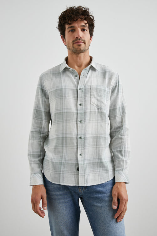 WYATT SHIRT - JADE CRYSTAL MELANGE - FRONT BODY