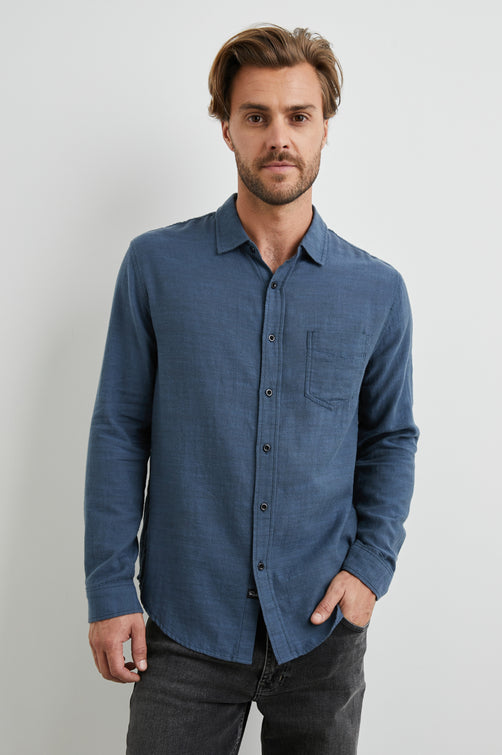 WYATT SHIRT SEA BLUE - FRONT BODY