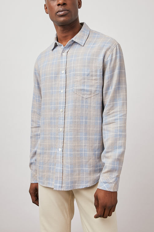 WYATT SHIRT - SHORELINE PEACH TIDE - FRONT