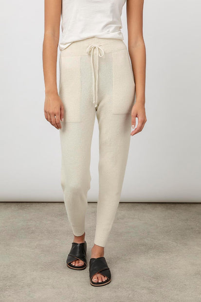 Ash Off White Drawstring Pant - front