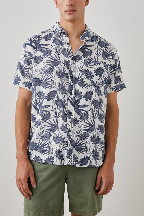 CARSON SHIRT JUNGLE FOLIAGE ROYAL - FRONT