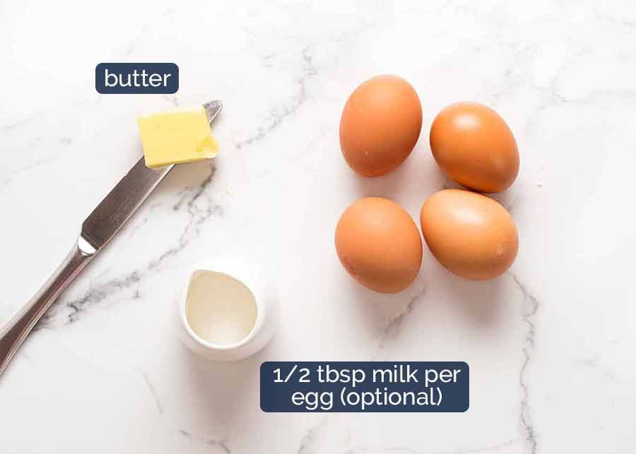 Milk for scrambled eggs - 1/2 tbsp per egg