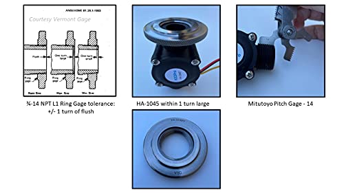 Flow Sensor, 3/4 Inch Male NPT, 3-Wire, Digital Pulse Output, Includes 10kOhm Pull-Up Resistor to VCC, Hall Effect Sensor