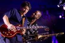 Trombone Shorty and Pete Murano are shown during Big Blues Bender, held at Westgate Las Vegas f ...