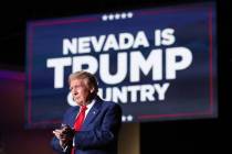 Former US President and Republican presidential candidate Donald Trump takes the stage before s ...