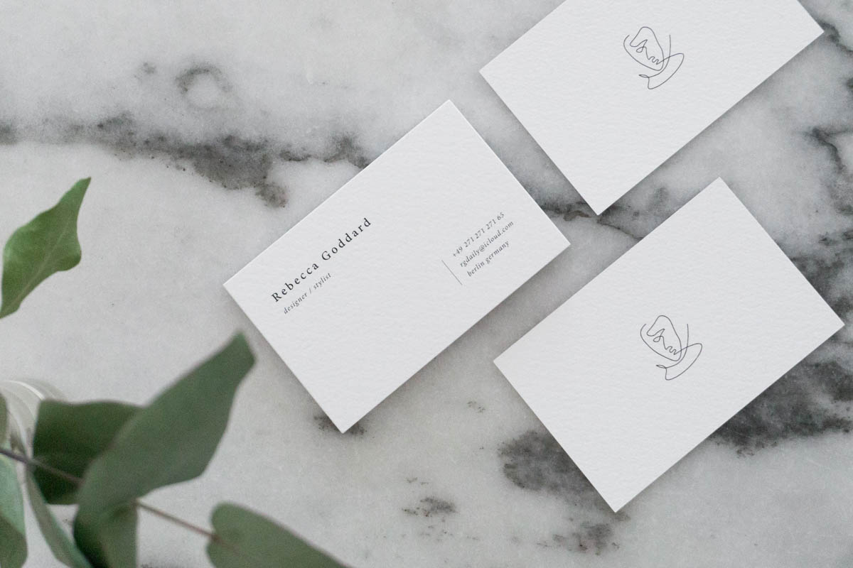 Classic & Minimalist Business Card Design - Black Line Drawing - Rebecca Goddard, RG Daily Blog